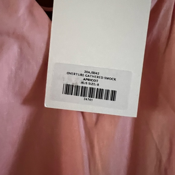 AJE Overture Smocked Tunic Dress in Apricot U.S. Size 4. NEW WITH TAGS. - Picture 4 of 4